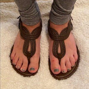 Kalli Brown Braided Sandals Size 8